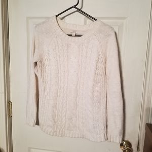 Small Sonoma white cable knit sweater